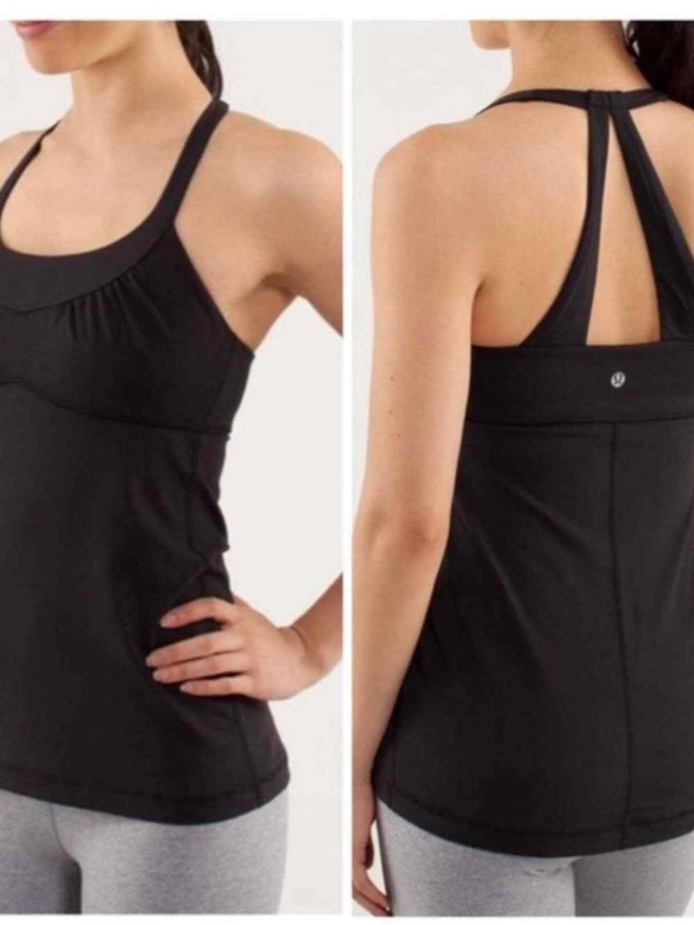 Lululemon Black Halter Back Black Top in Size 6